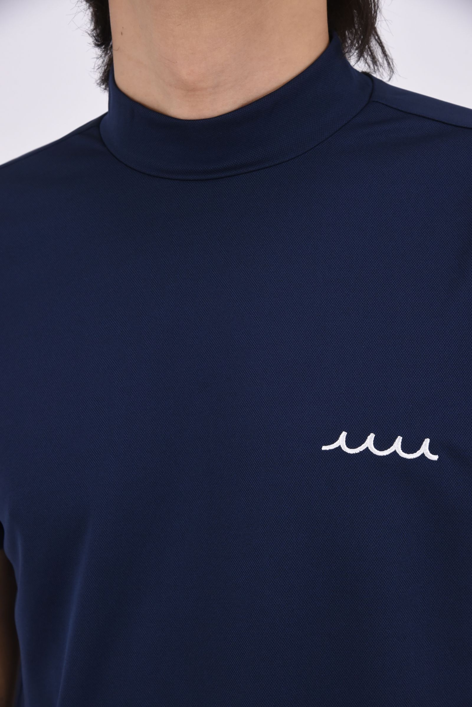 【26SS】 MOCK NECK / バックプリント ベーシック モックネックTシャツ (ネイビー)