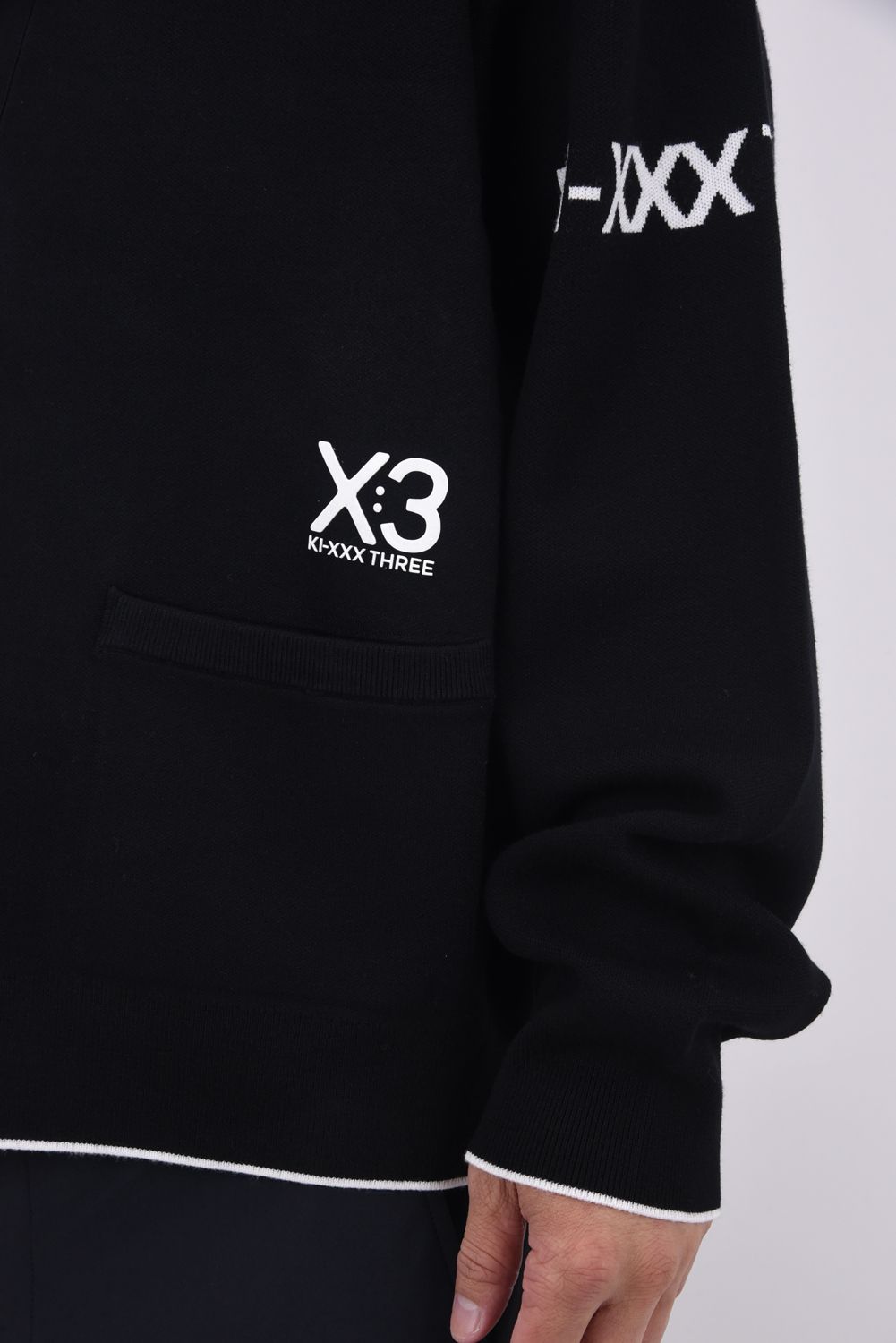 【25AW】 RIB LINE KNIT CARDIGAN / リブ ライン ニット カーディガン (ブラック)