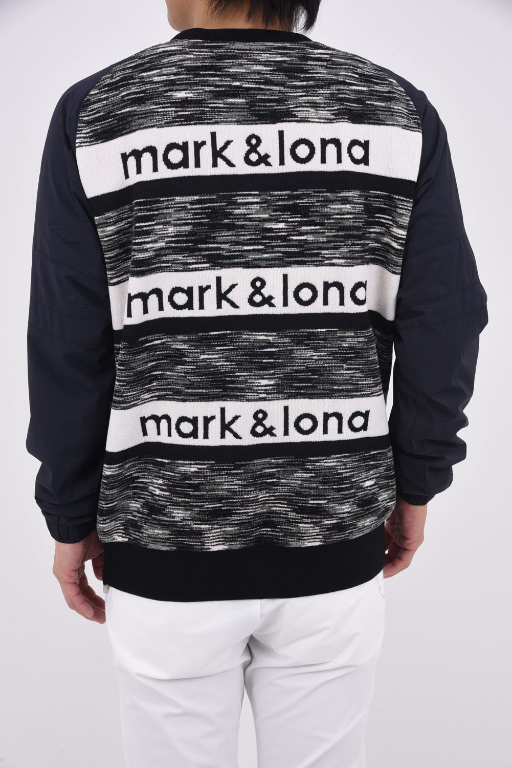 【25AW】 SYNK HYBRID PULLOVER / マルチカラーリング ジャカードロゴ ハイブリッドプルオーバー (ブラック)