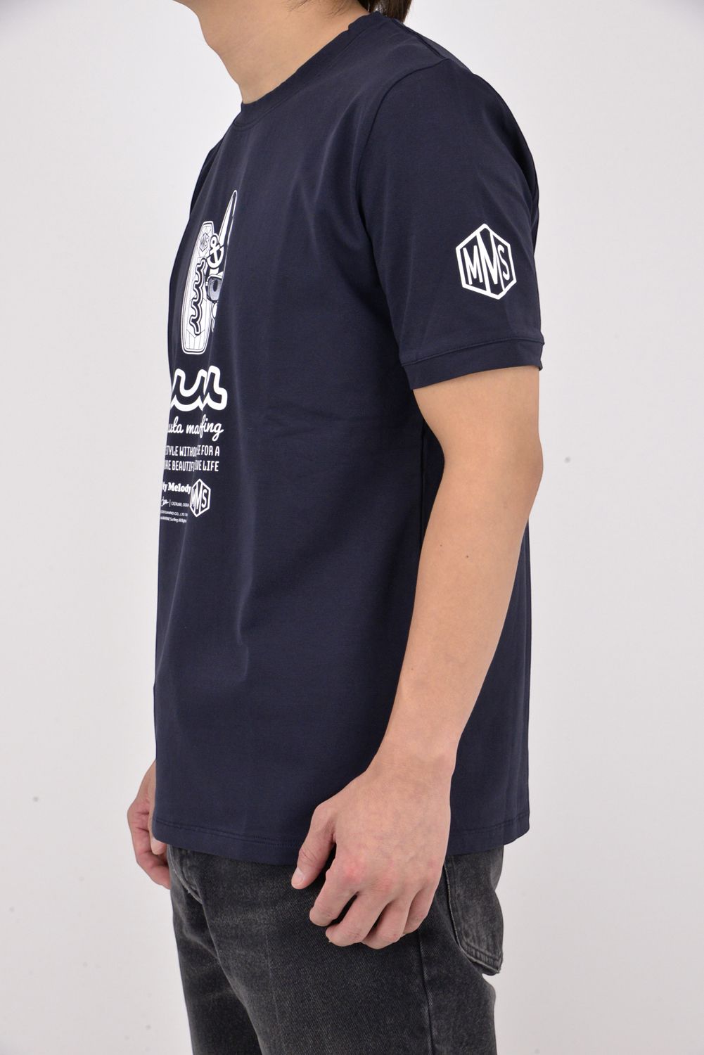 【26SS】 My Melody × muta MARINE SURFING ストレッチTシャツ / MyMelodyコラボレーション Tシャツ (ネイビー)