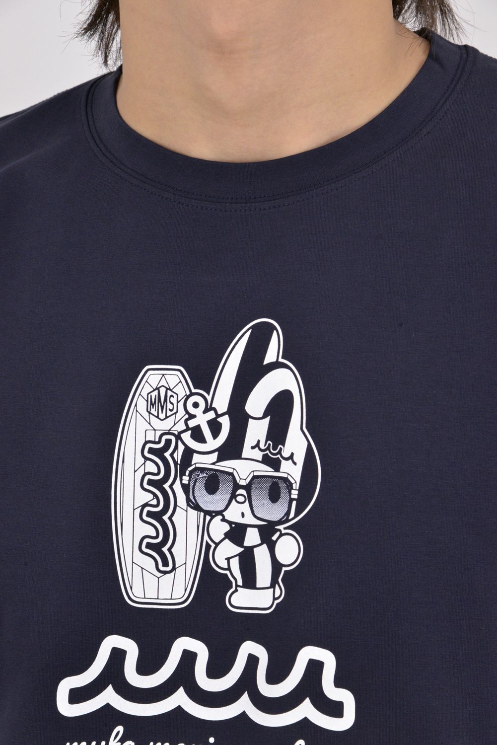 【26SS】 My Melody × muta MARINE SURFING ストレッチTシャツ / MyMelodyコラボレーション Tシャツ (ネイビー)