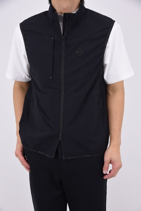 【26SS】 MEN'S POCKTABLE WIND VEST / 4WAYストレッチタフタ ポケッタブル ライトベスト (ブラック)