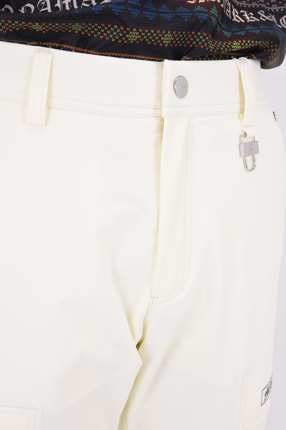 【26AW】 FRACTUR UTYLITY PANTS / ナイロンタフタ アイアンスカルプリント ストレッチロングパンツ (ホワイト)