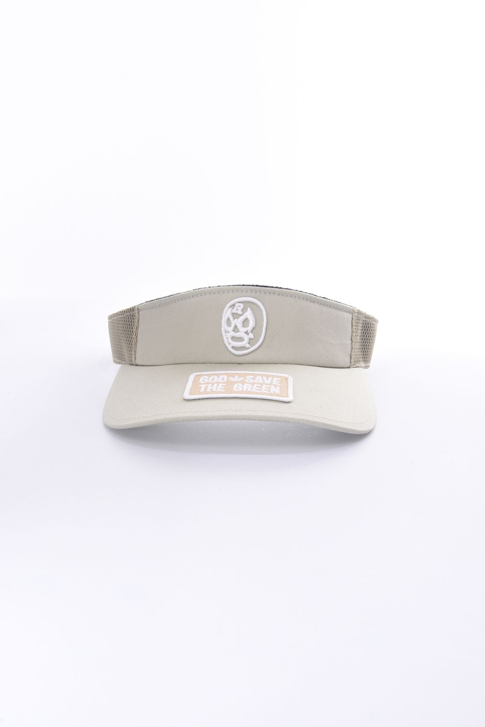 LUCHA MESH VISOR / マスクマン刺繍 メッシュサンバイザー ベージュ