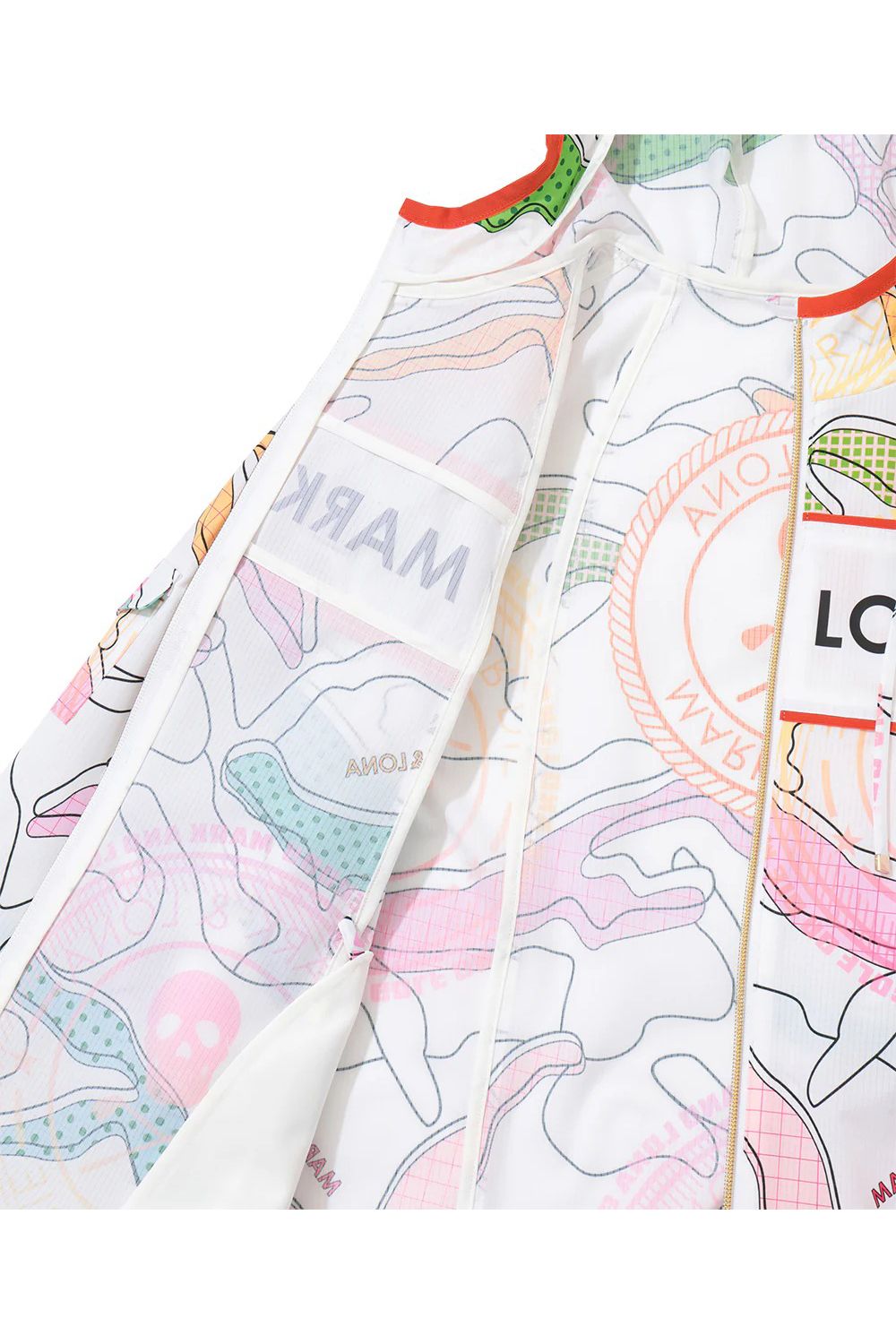 【26SS】【レディース】 AXON CAMO AIRTECH STRETCH HOODIE / 高機能メッシュ素材 カモフラージュプリント フーデットライトジャケット (ホワイト)