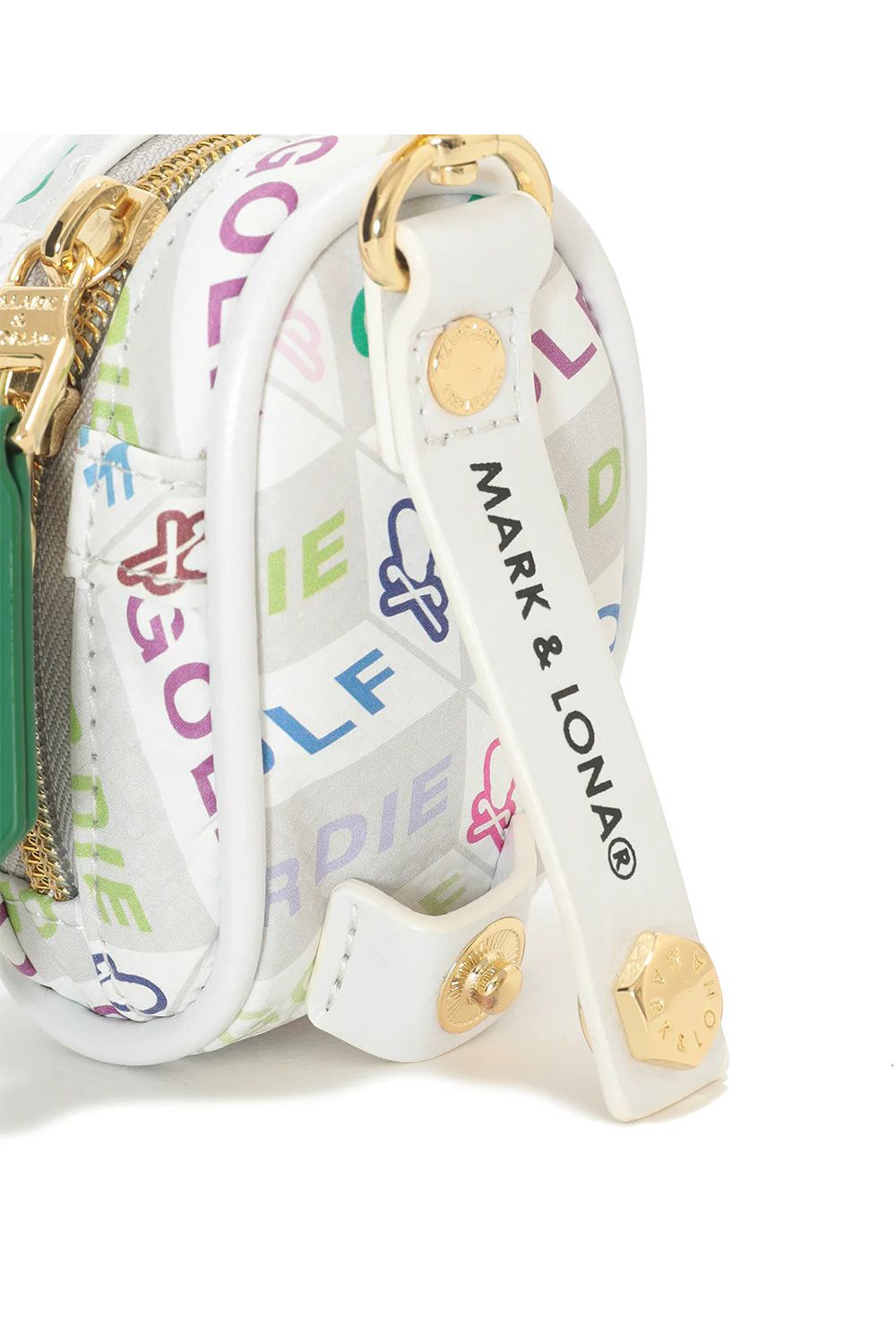 DÉPÊCHE BALL CASE / シンセティックレザー ジオメトリックパターン ボールポーチ (ホワイト)