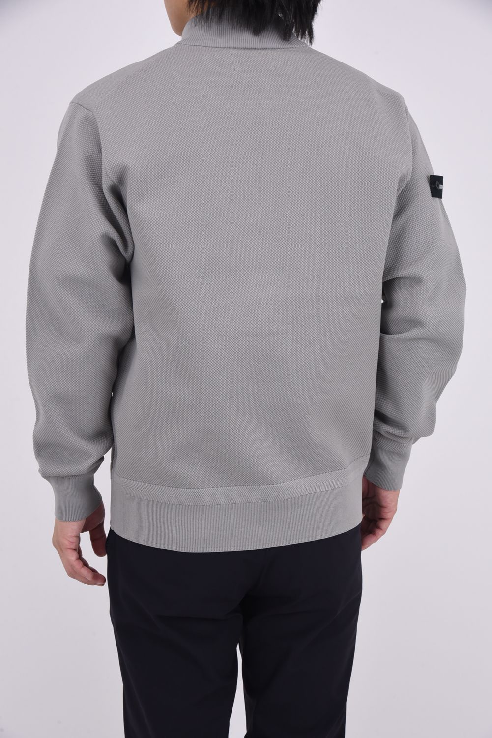 【25AW】 MEN'S WR KNIT HALFZIP TOP / 超撥水糸 鹿の子編み ハーフジップニット (グレー)