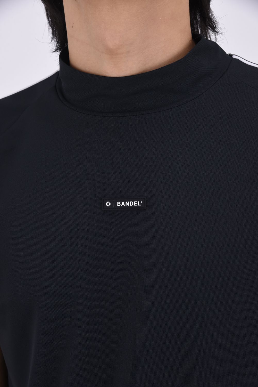 【26SS】 CONCEPT NOTES TAPING MOCK NECK / カノコ素材 デザインテープ モックネックTシャツ (ブラック)