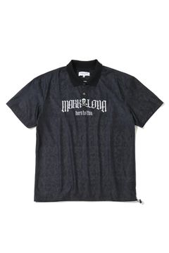 【26AW】 FRACTUR JACQUARD CINCH POLO / メッシュジャカード生地 エレメントスカル総柄 ポロシャツ (ブラック)