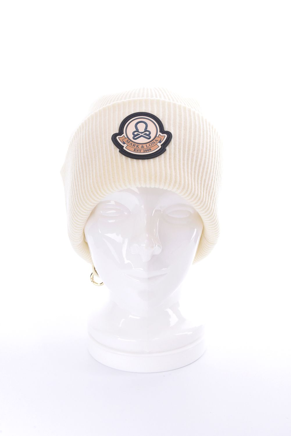 EVER WHOLE GARMENT MERINO BEANIE / ブランクスカルワッペン カラビナ付き ワッチキャップ (アイボリー)