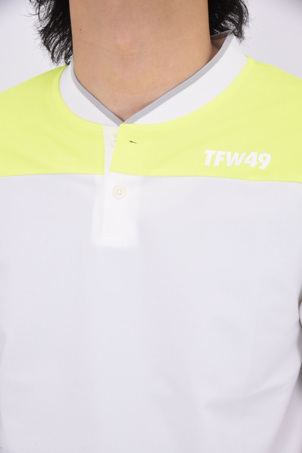 TFW49 - 【25SS】 SIDE MESH COLLAR LESS POLO SHIRTS / バイ