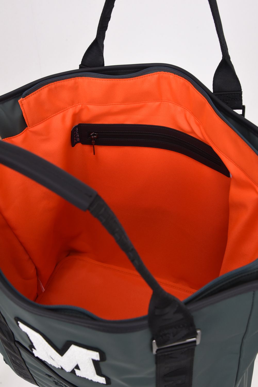 BIG TOTE BAG / ナイロン ビッグロゴ BIGトートバッグ (ショルダーストラップ付き) (グリーン)