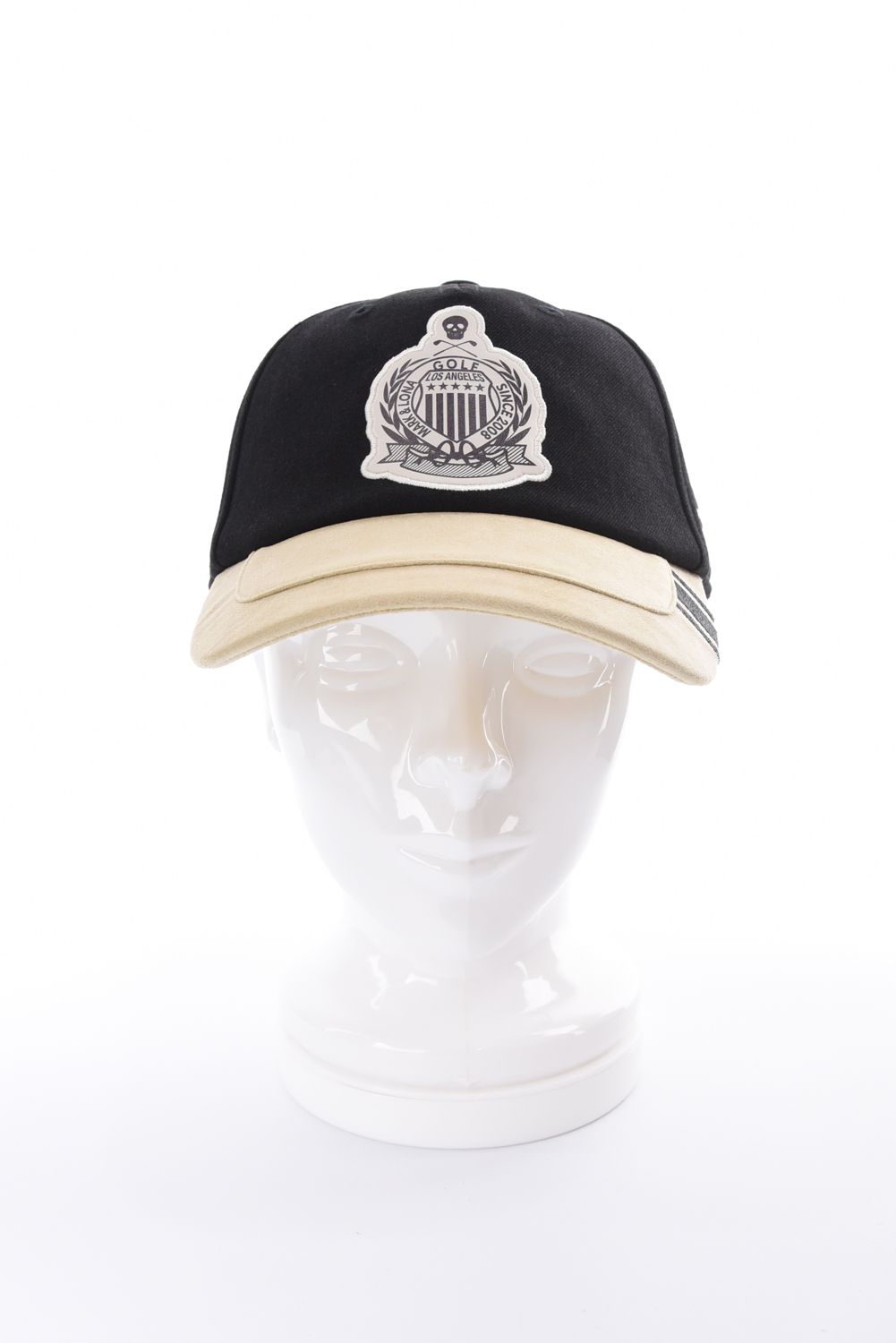 【26AW】 TRIUMPH SUEDE COMBO CAP / チャンピオンシップエンブレム バイカラー異素材 キャップ (ブラック)