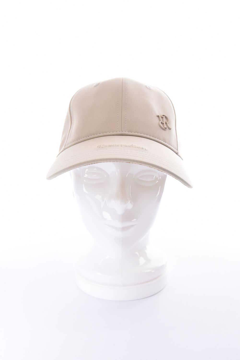 【26SS】 WIDE BRIM CAP / ブランドロゴ刺繍 本革ベルト つば広キャップ (ベージュ)*