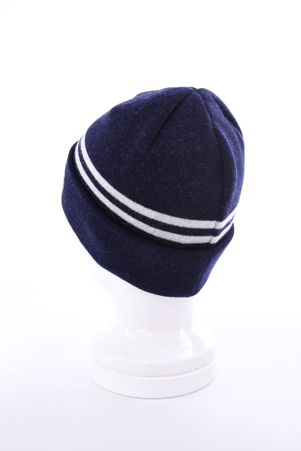 【26AW】 MEN’S WR WOOL KNIT DOUBLE LINE LOGO BEANIE / ブランドロゴ ダブルライン ニットビーニー (ネイビー)