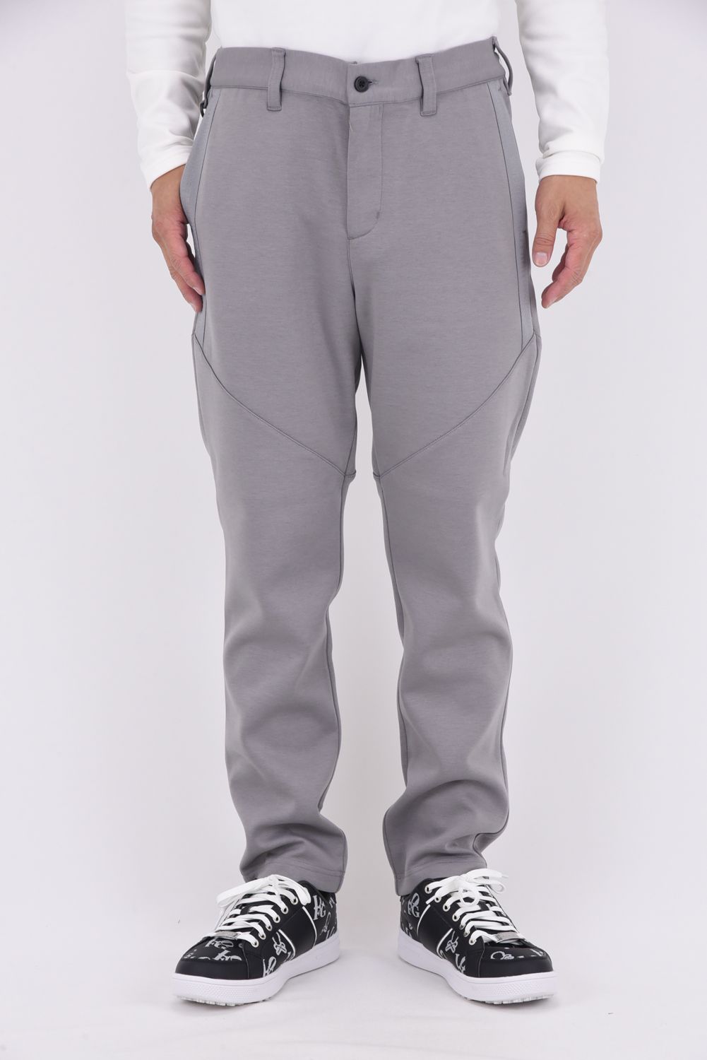【25AW】 MEN'S WARM LOGO LINE SLIM PANTS / ダンボールニット ロゴ ライン スリムパンツ (グレー)