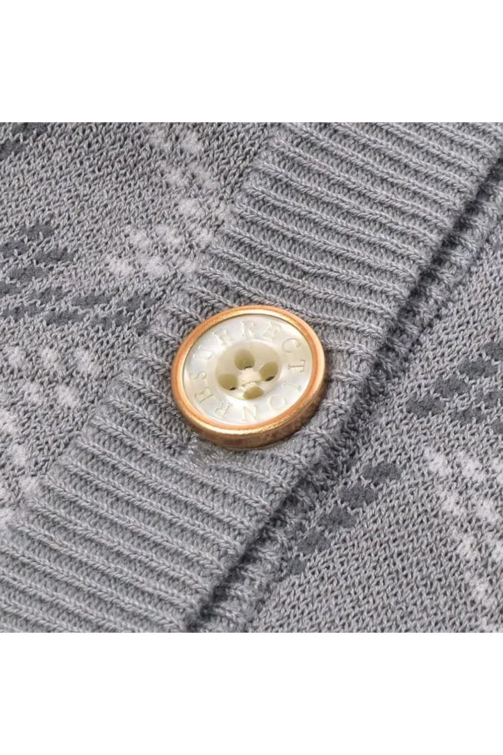 【25AW】【レディース】 GM JACQUARD KNIT CARDIGAN / GMジャガード ニットカーディガン (グレー)*