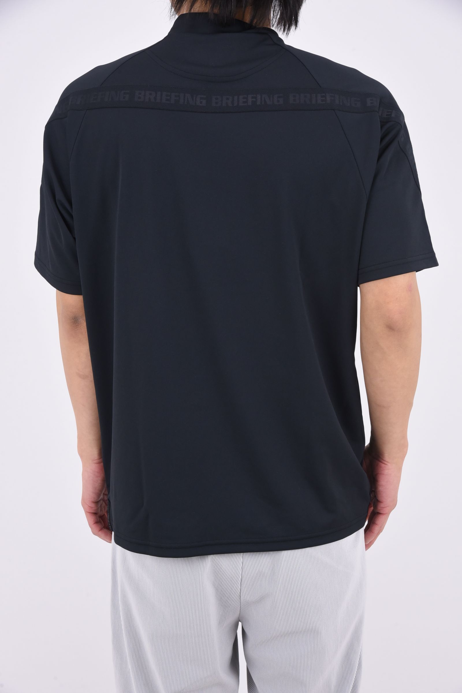 【26SS】 CE MEN’S BACK LOGO LINE HIGHNECK RF / ロゴテープ リラックスフィット モックネックTシャツ (ブラック)
