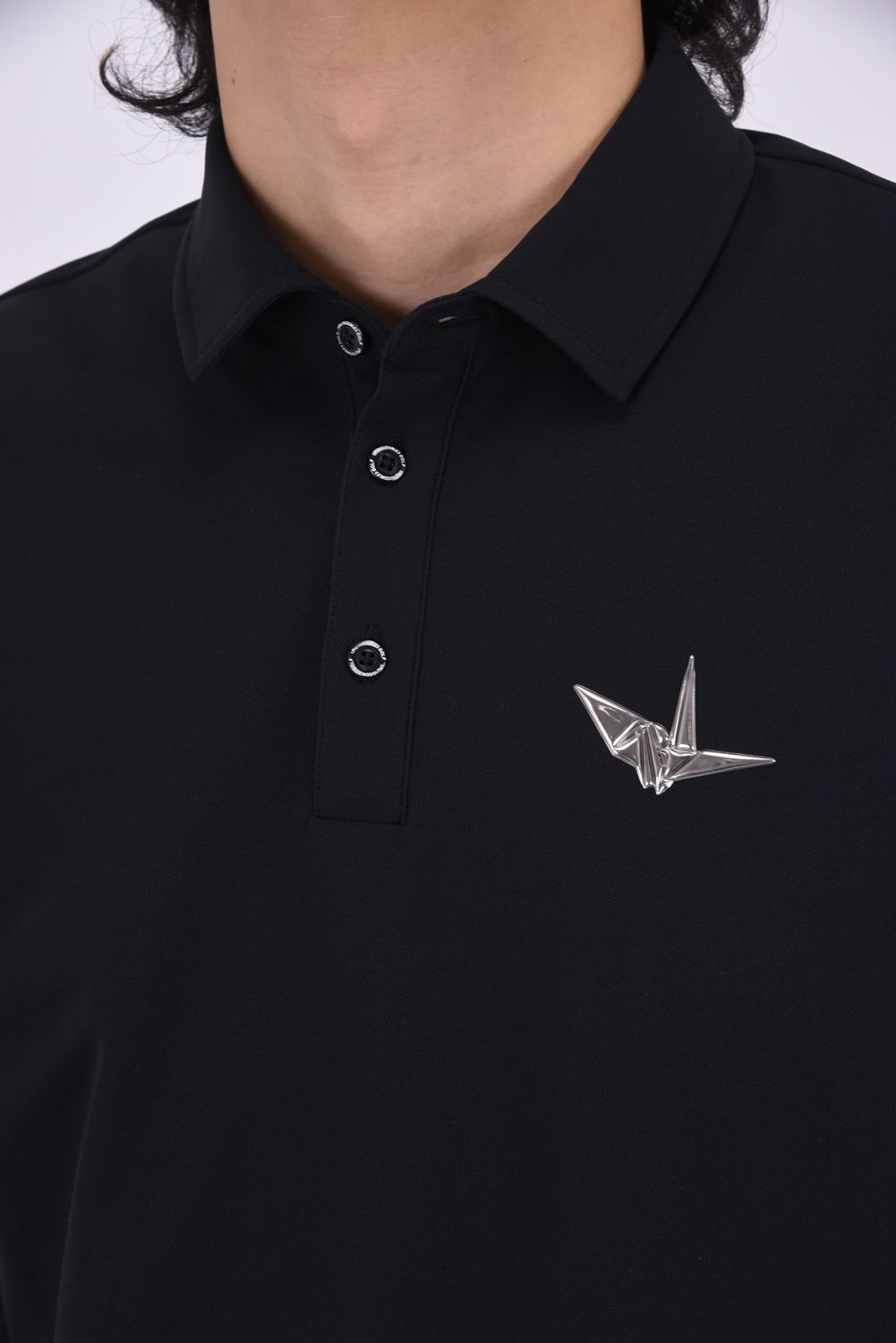 【25SS】 113 GOLF S/S POLO EMBOSS  / ブランドロゴ エンボス ポロシャツ  (ブラック)