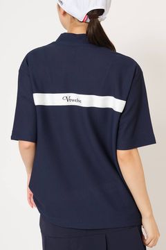 【26SS】【レディース】 AIRY AWA MOCK / ワッフル生地 バックライン モックネックTシャツ (ネイビー)
