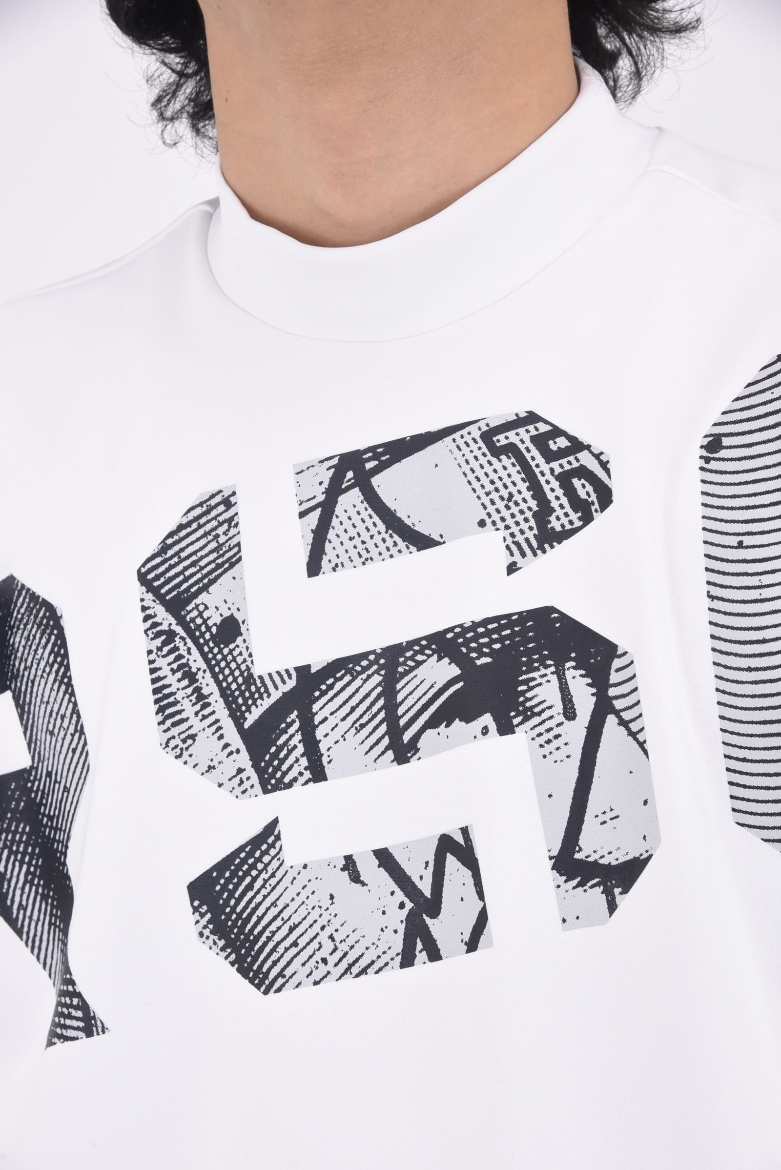 S/S MOCKNECK / ハイネック ショートスリーブ モックネック Tシャツ (ホワイト)