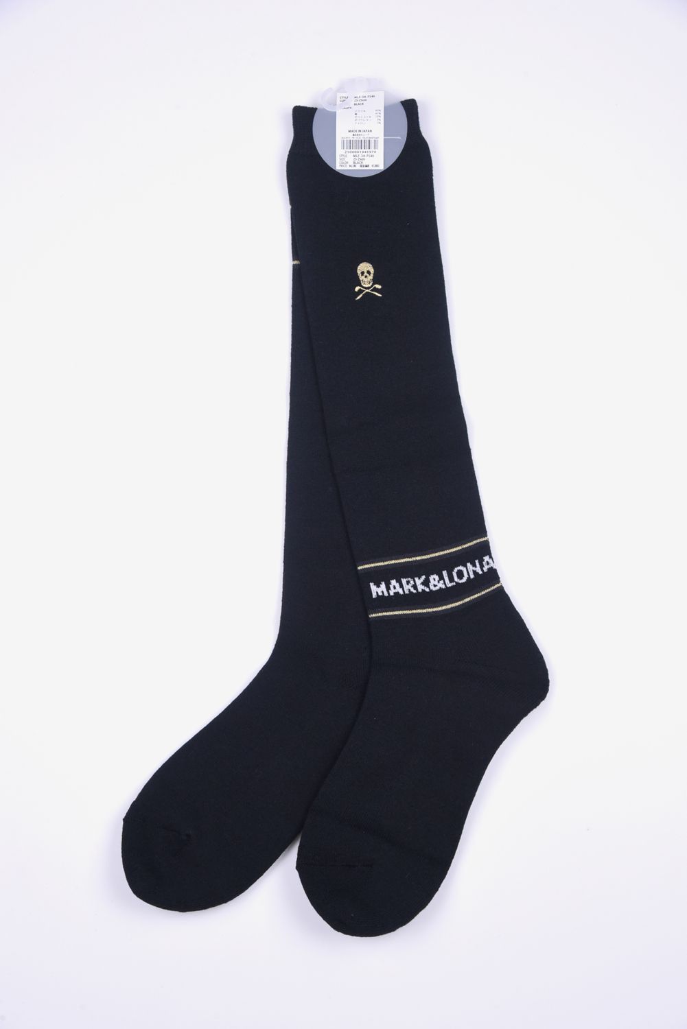 MARK&LONA 【レディース】 TRIBES HIGH SOCKS / ライン ブランドロゴ ハイソックス (ホワイト