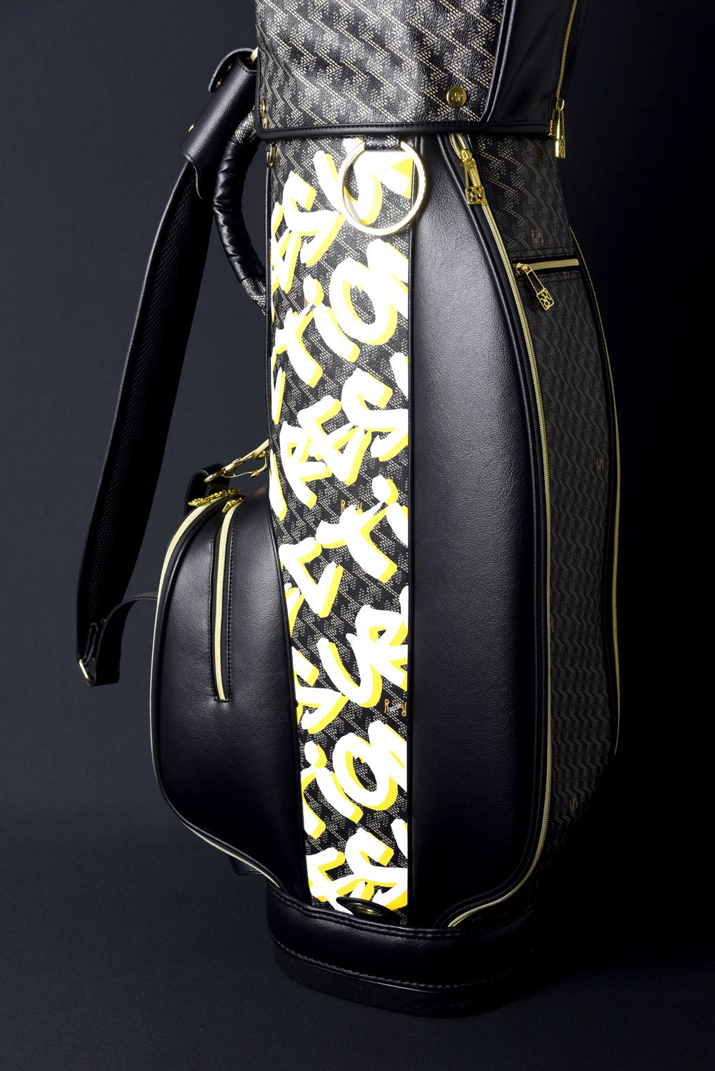 【銀行振込・代金引換不可】【返品・交換不可】 GOSSIP GOLF限定 ORIGINAL GRAFFITI DESIGN RALLINA  No.3 (ラリーナ) / カートタイプ キャディバッグ (ダークブラック/グラフィティデザイン)