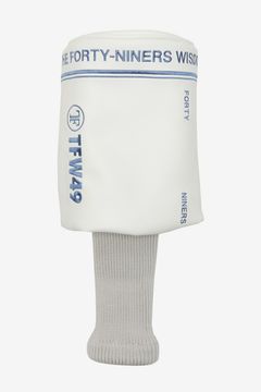 CYLINDRICAL HEAD COVER #01 / シンセティックレザー ブランドロゴ刺繍 円筒形ドライバーカバー (ホワイト)
