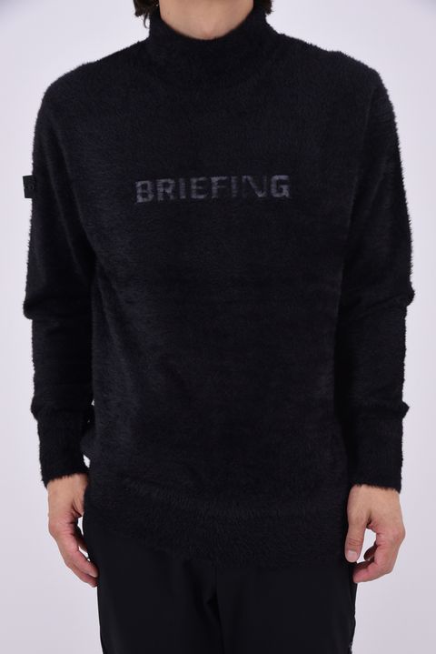 【26AW】 MEN’S SHAGGY KNIT TURTLENECK / ブランドロゴ タートルネック シャギーニット (ブラック)