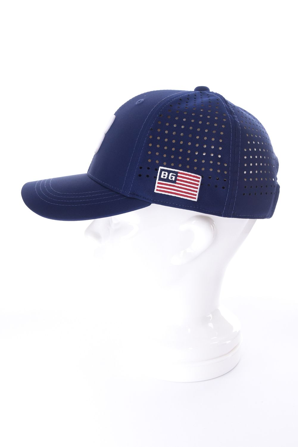 【26SS】 MEN’S PUNCHING MESH INITIAL CAP / イニシャルワッペン パンチングメッシュキャップ (ネイビー)