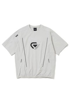 【26SS】【CODE COLLECTION】 PTMT / ストレッチナイロン クルーネックプルオーバー (ライトグレー)