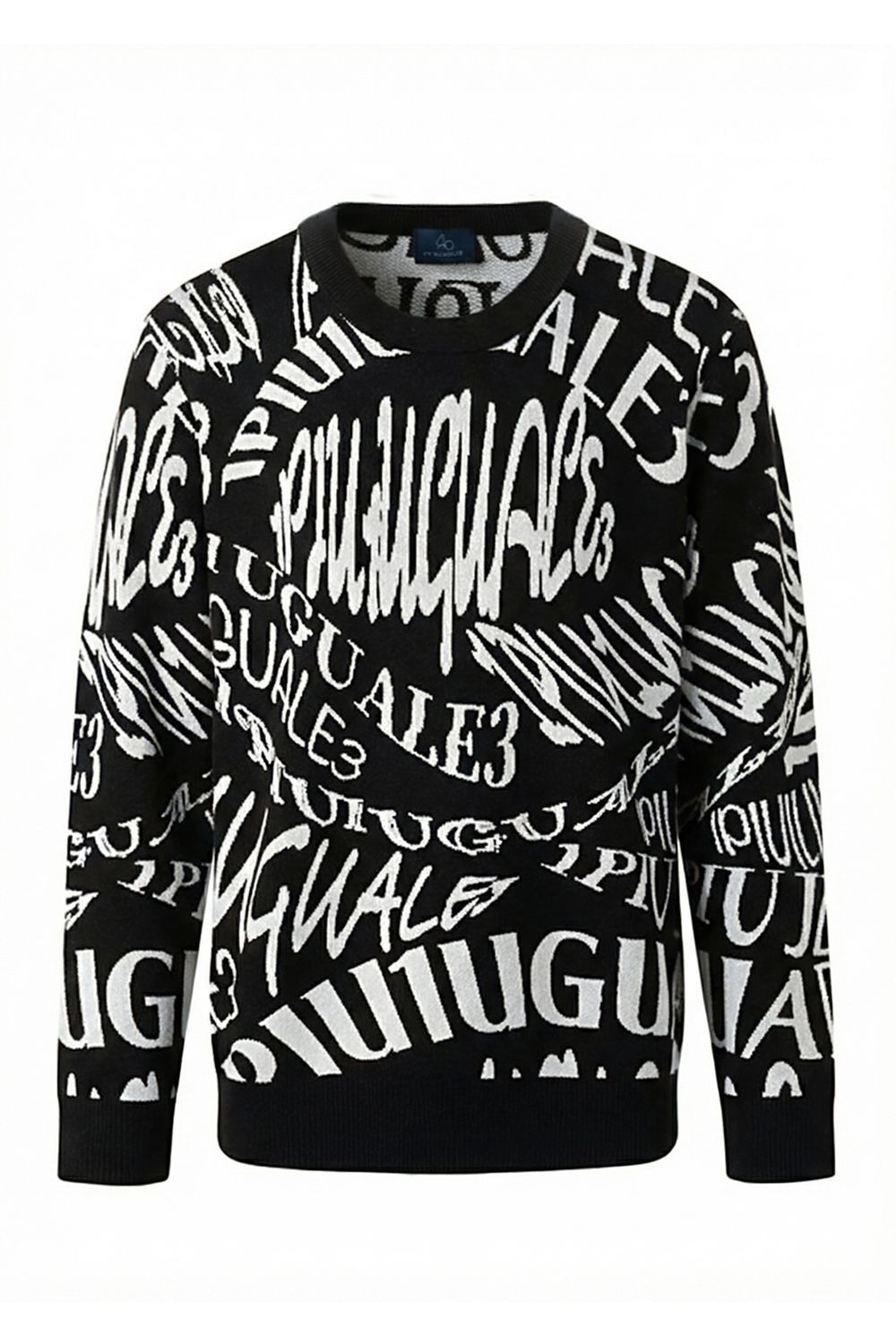 【26AW】 Melting LetterJacquard Knit Crew / ジャガード ニット (ブラック) (10月入荷予定)