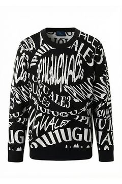 【26AW】 Melting LetterJacquard Knit Crew / ジャガード ニット (ブラック) (10月入荷予定)
