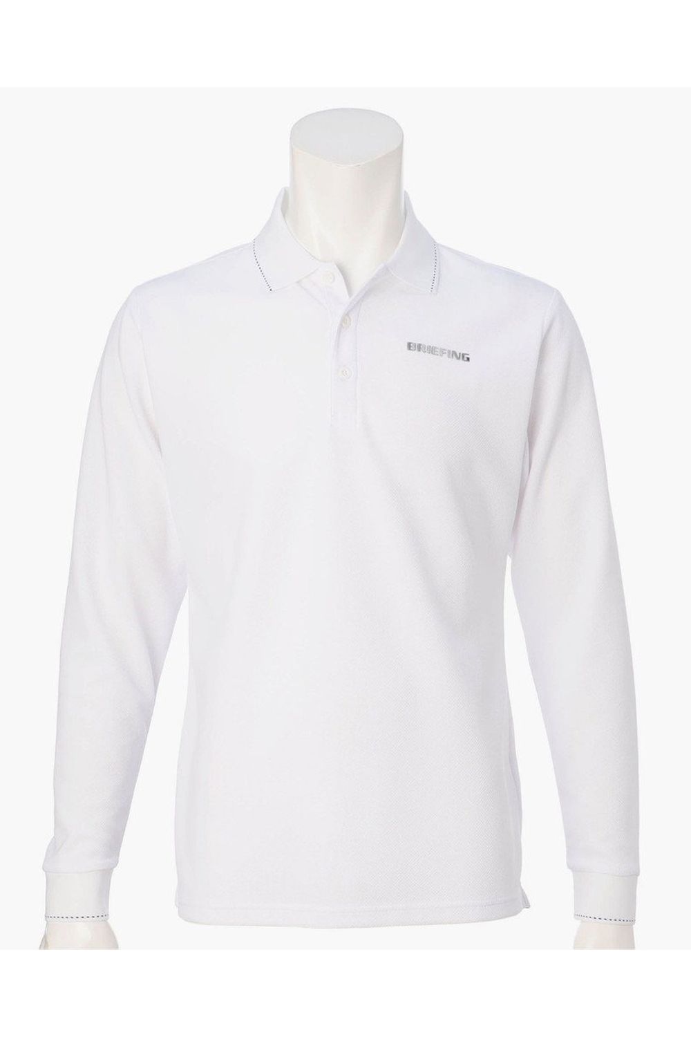 【26AW】 MEN’S BASIC LS POLO / ベーシック ブランドロゴ 長袖ポロシャツ (ホワイト)