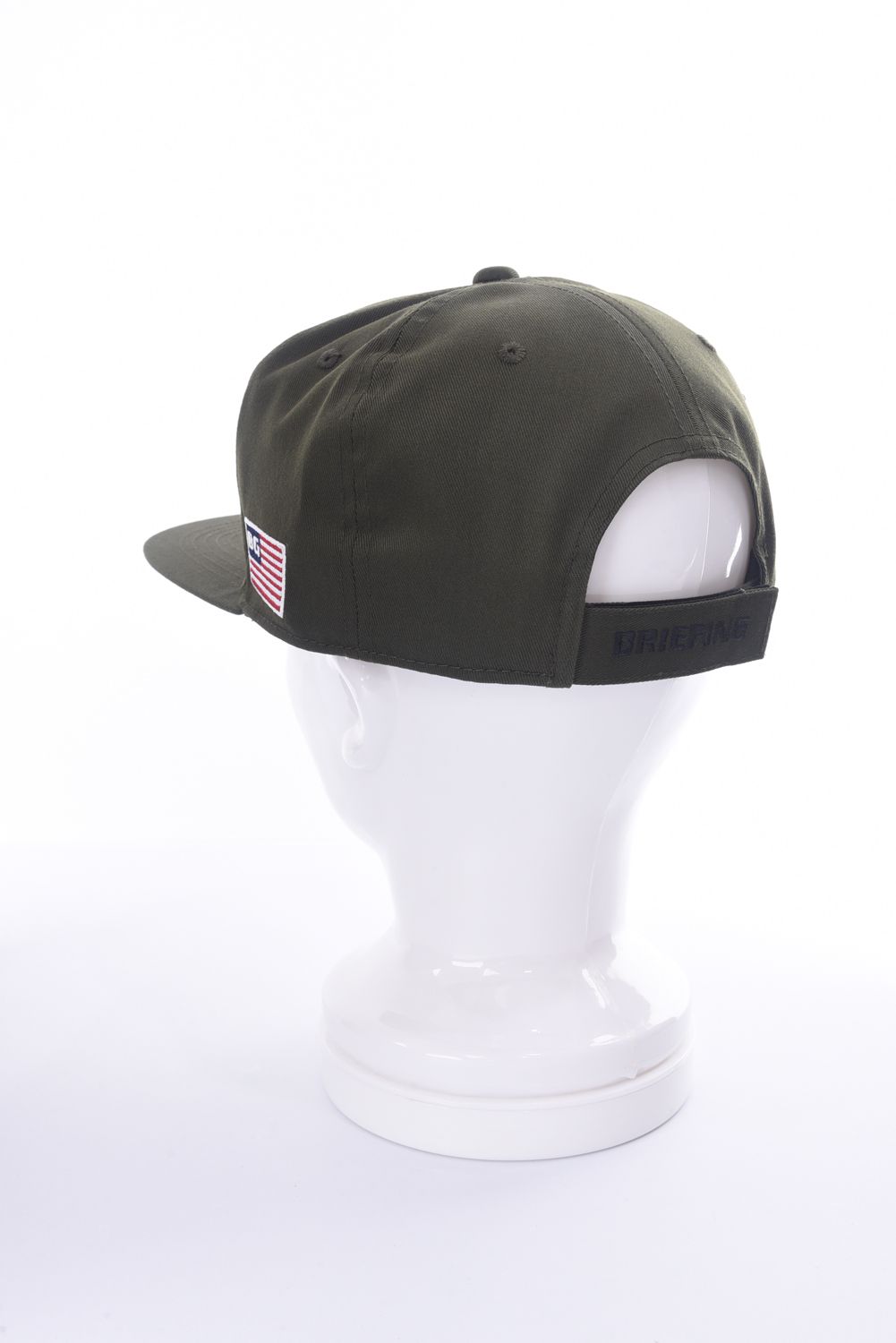 MENS BASIC FLAT VISOR CAP / ブランドロゴ ベーシック フラットキャップ オリーブ