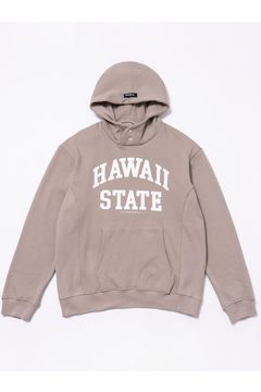 【26AW】 Mahana Standneck Hoodie (Hawaii State) / 裏起毛 カレッジスタイル プルオーバーパーカー (グレージュ) (10月入荷予定）