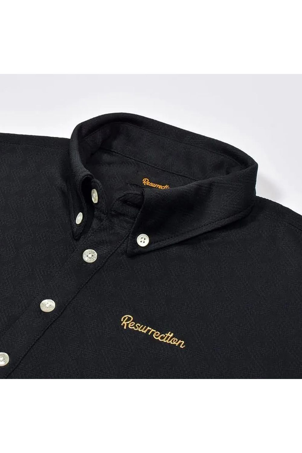 【26AW】 MENS GM JACQUARD POLO L/S / オリジナルテキスタイルジャガード 長袖 ボタンダウンポロシャツ (ブラック)*