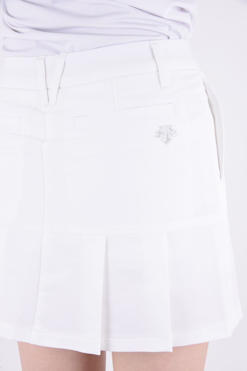 ブランドロゴ ラバープリント インナーパンツ付 スカート ホワイト レディース - 58(XS)