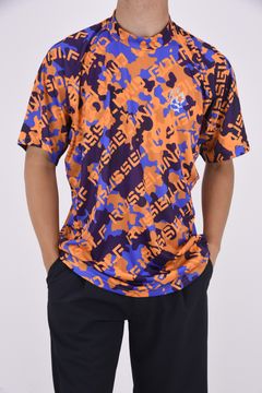 LOGO CAMO LONG FIT S/S MOCKNECK / カモフラージュ柄 ハイネック ショートスリーブ モックネック Tシャツ (オレンジ)