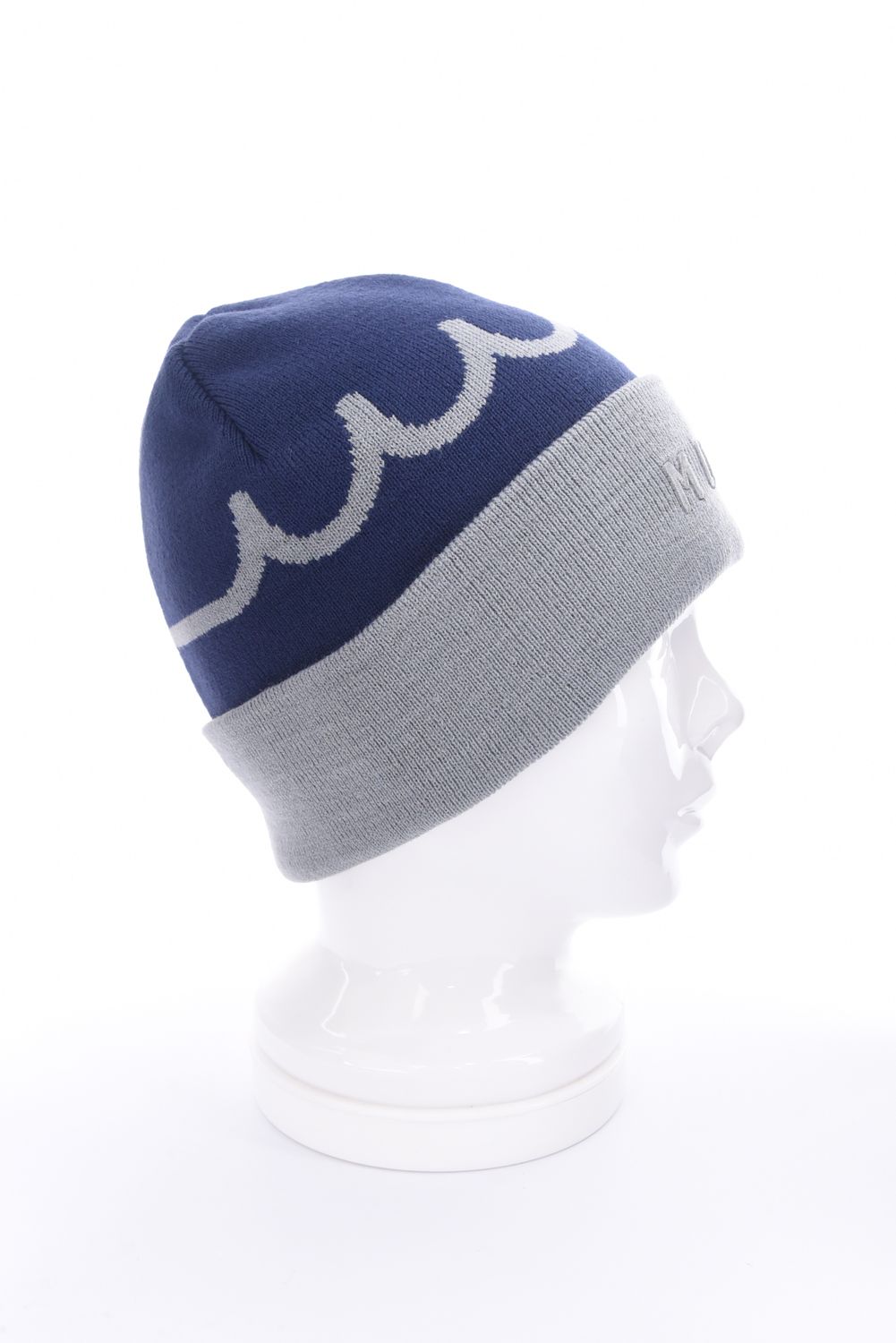 【25AW】 JACQUARD LOGO KNIT CAP / ジャカードWAVEライン ブランドロゴ ニットキャップ (ネイビー)