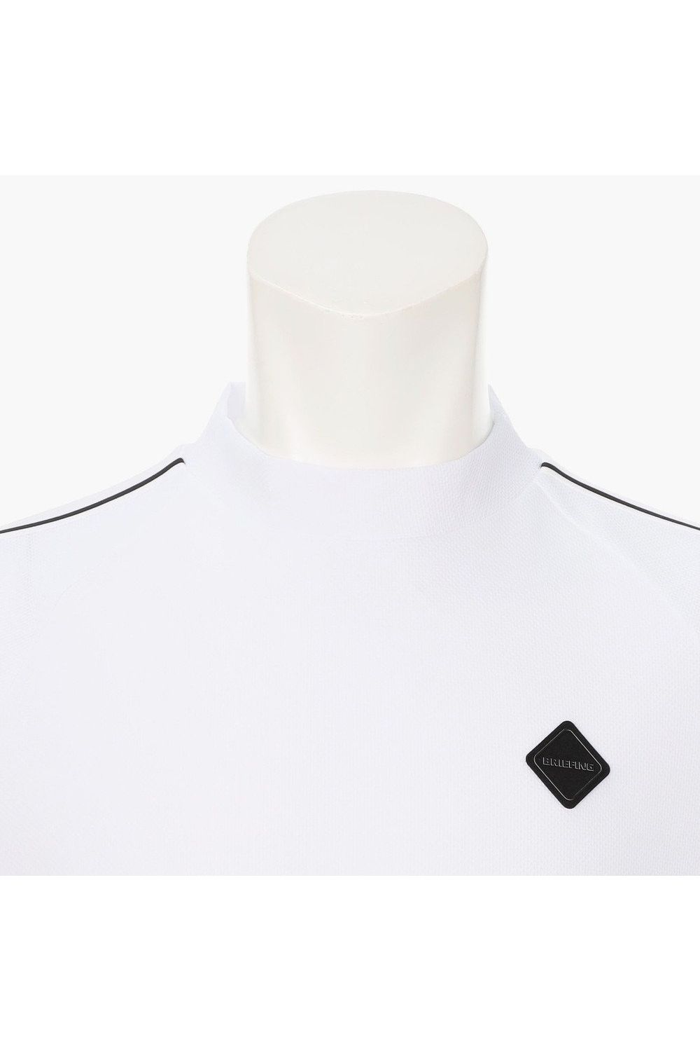 【26SS】 MEN'S LINE HIGHNECK RF / カノコ生地 ラインロゴテープ リラックスフィット モックネックTシャツ (ホワイト)