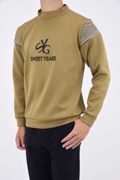 CARDBOARD 3D EMB SWEAT / 3Dロゴ ストレッチダンボール プルオーバースウェットキャメル*