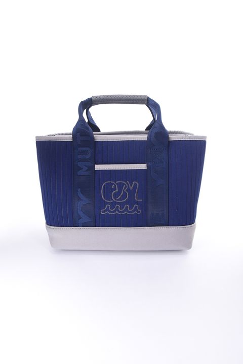 【26SS】 STRIPE KNIT PARTITION TOTE BAG / ストライプニット パーテーショントートバッグ (ネイビー)