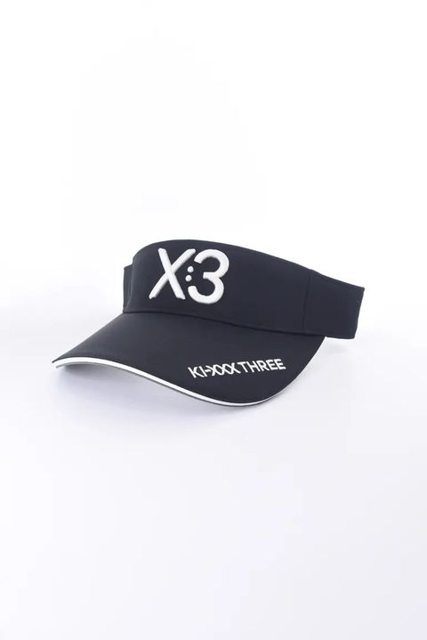 【26AW】 KIX3 BASIC LOGO VISOR / ブランドロゴ刺繡 サンバイザー (ブラック/ホワイト)