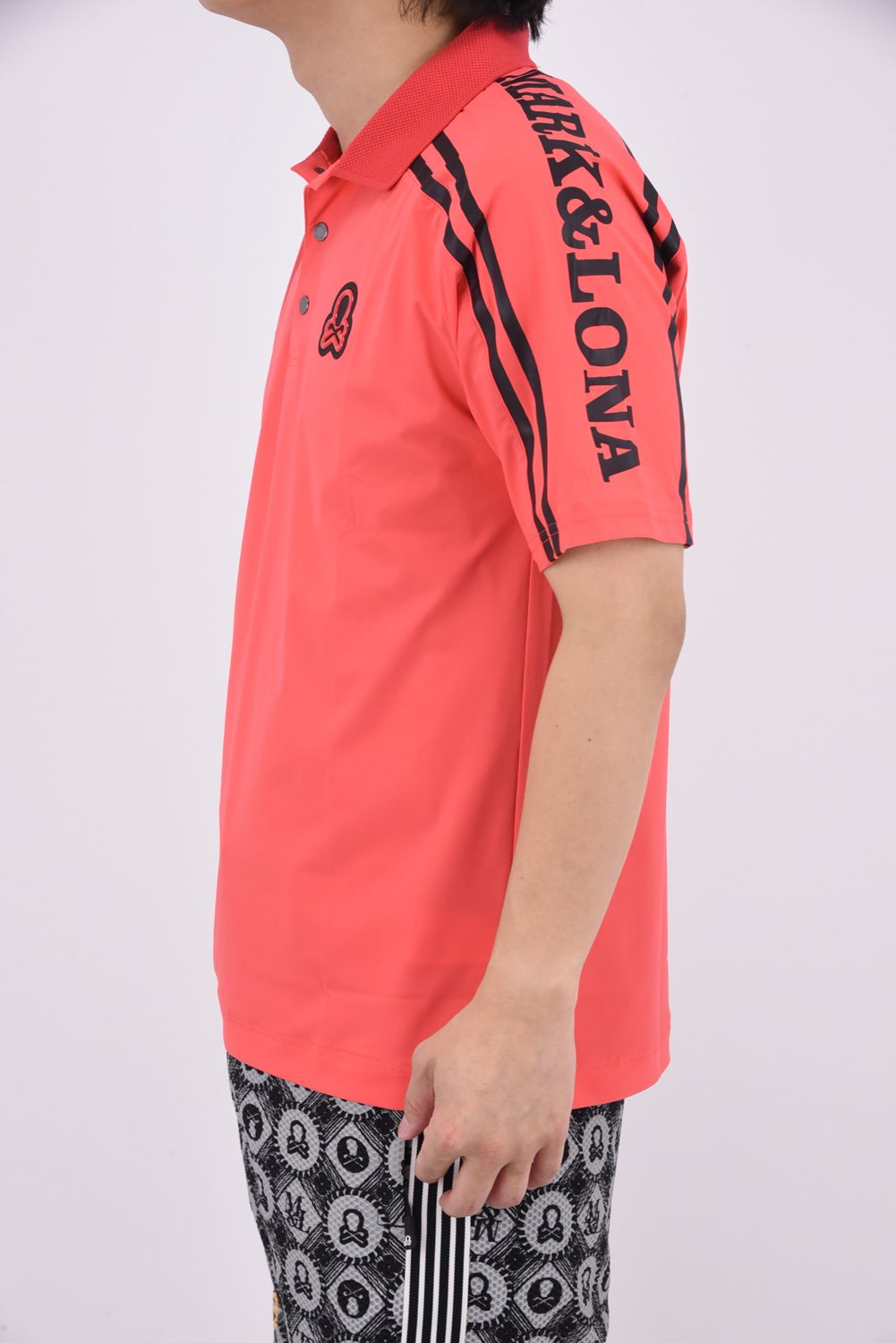MARK & LONA レッド ポロシャツ MARK&LONA マークアンドロナ 半袖ポロシャツ カモフラ柄 レッド
