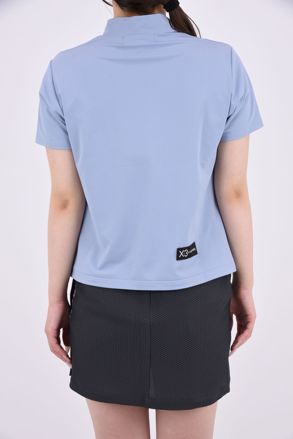 【ポイント10倍】 【26SS】【レディース】 DOT MESH MOCK TEE / ドットメッシュ モックネックTシャツ (ブルーグレー)