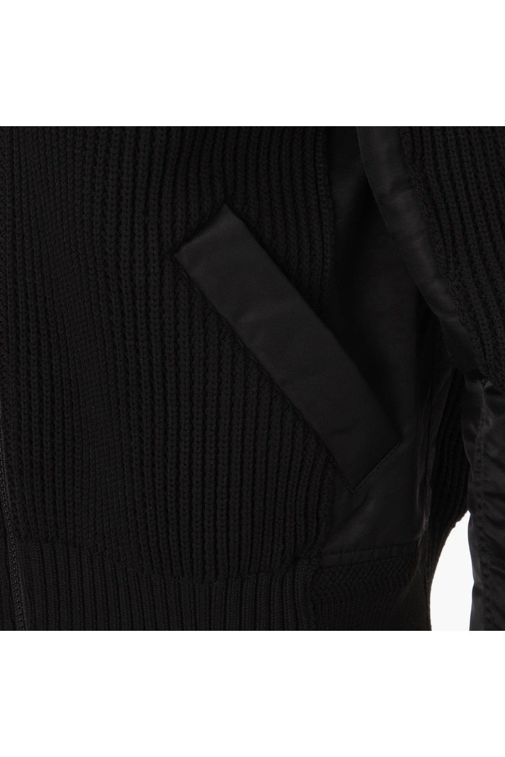 【26AW】【レディース】 WOMEN’S WINDBLOCK DOCKING RIB KNIT JACKET / 畦編みニット&ナイロンツイル ハイブリッドジャケット (ブラック)