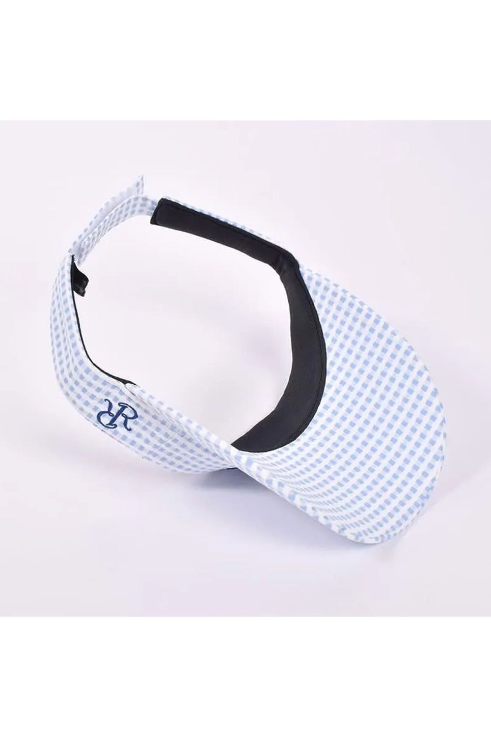 【26SS】【レディース】 WIDE BRIM SUN VISOR / ワイドブリム ギンガムチェック サンバイザー (シュシュ付き) (サックス)