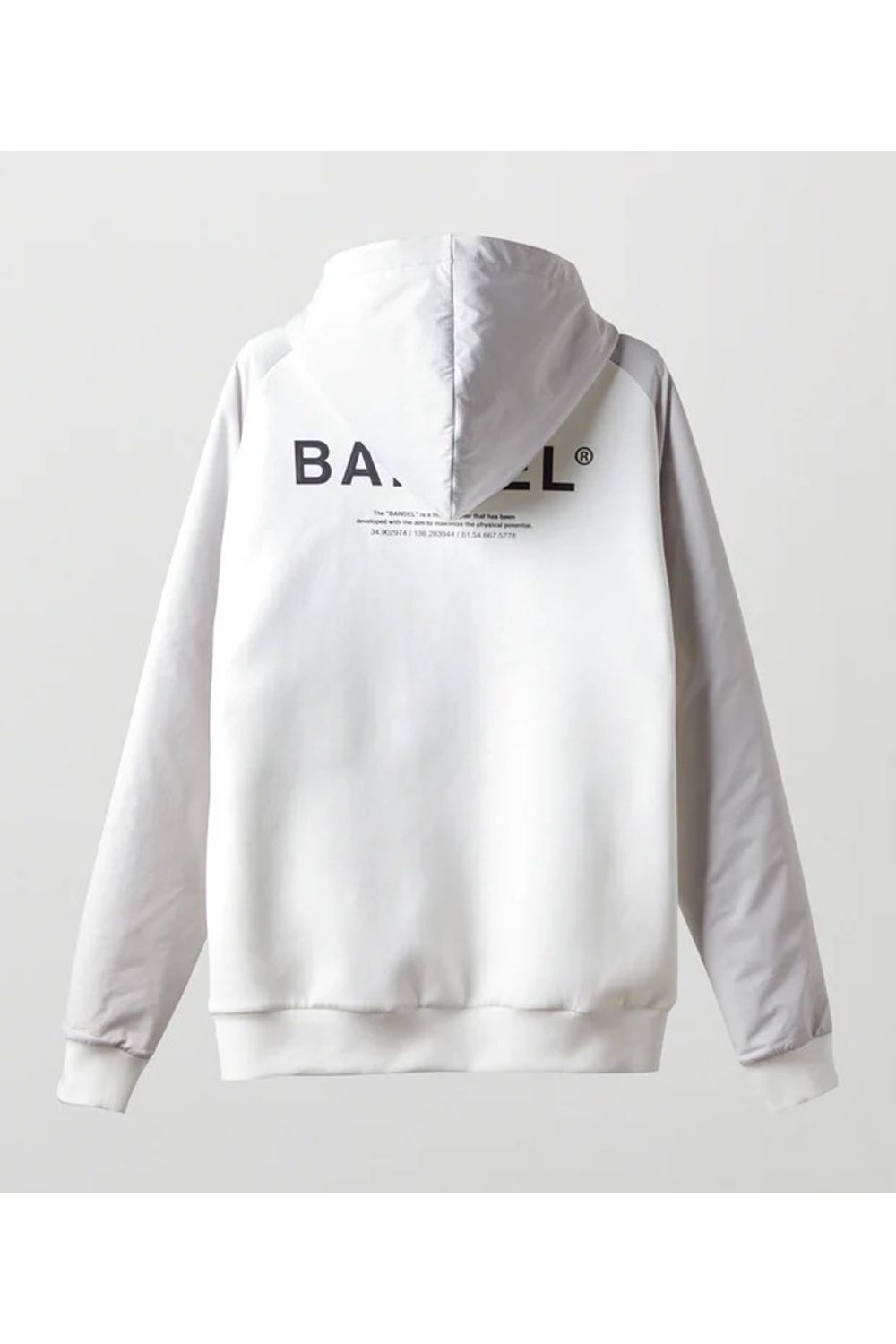 【25AW】 SWITCH RAGLAN SLEEVE ZIP HOODIE / ボンディング素材 ラグランスリーブ ハイネックジップフーディー (ホワイト)