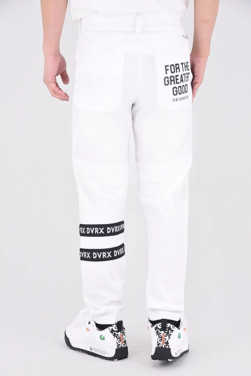 FOR THE GREATER GOOD BK BOTTOM / ロゴバンド ロングパンツ (ホワイト)